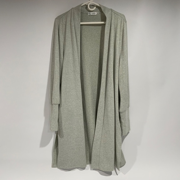 Carve Designs Sz XL Cozy Soft Open Front Cardigan Topper Pale Green Heather - Picture 5 of 11